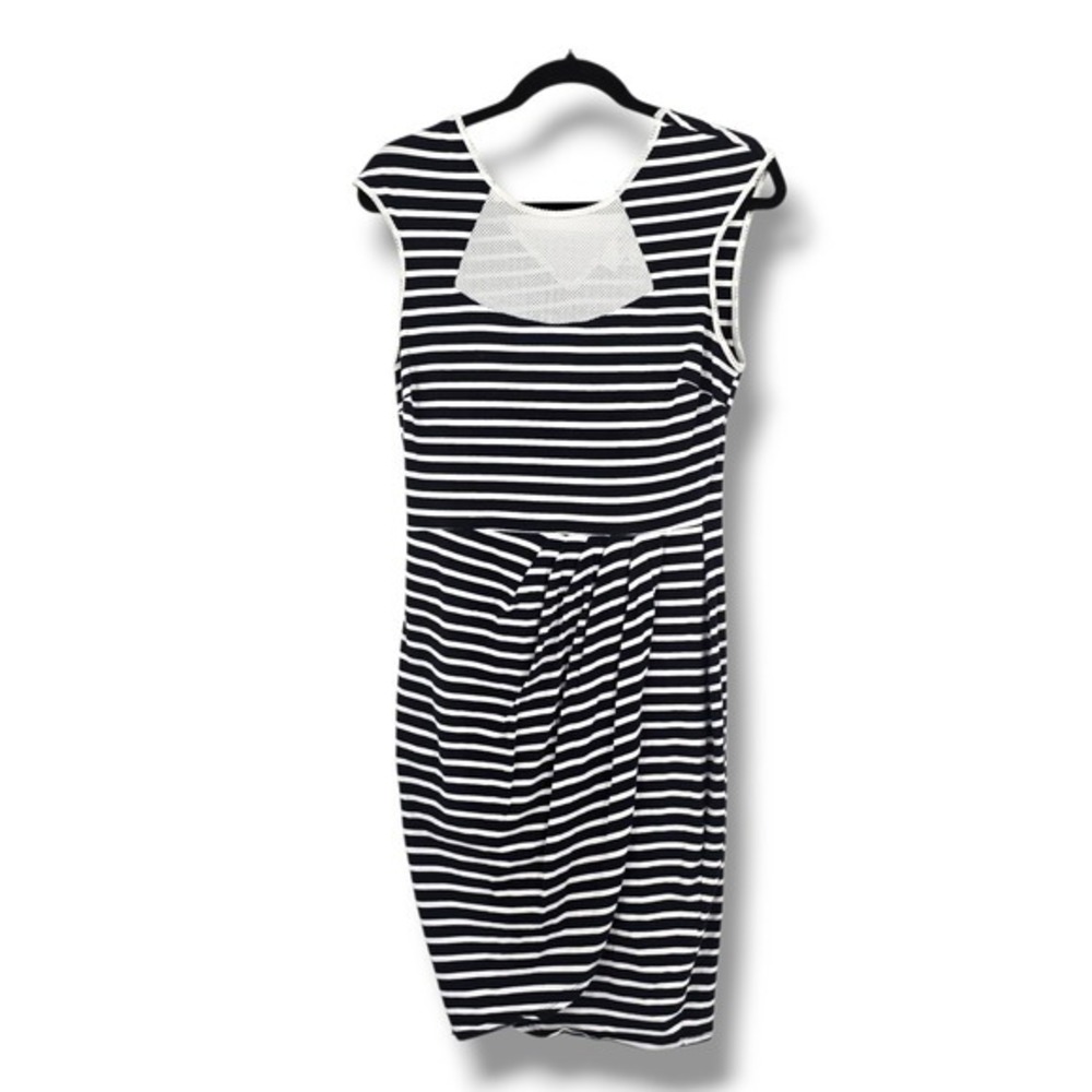 Badgley Mischka Striped Dress Sleeveless Casual Sheath Dress Size 10